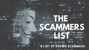 list of scammers names.